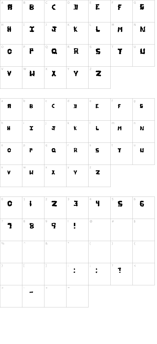 YB Drunk Monkey character map