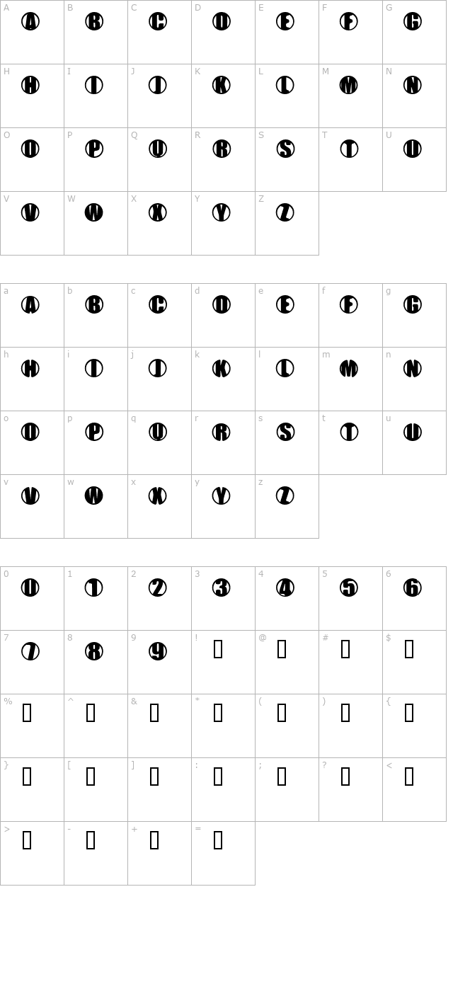 ychrome-contained character map