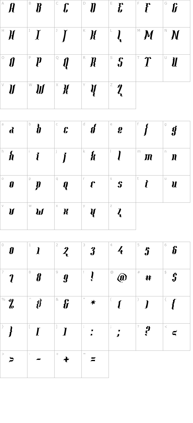 Year 2000 Context Scrambled Heavy character map