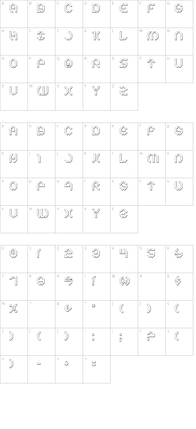 Year 3000 Outline character map