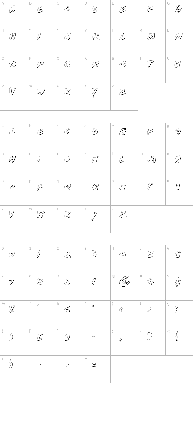 Yellowjacket Shadow character map