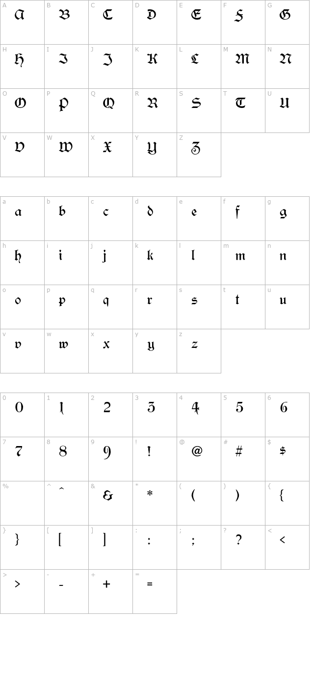 yonkers-regular character map