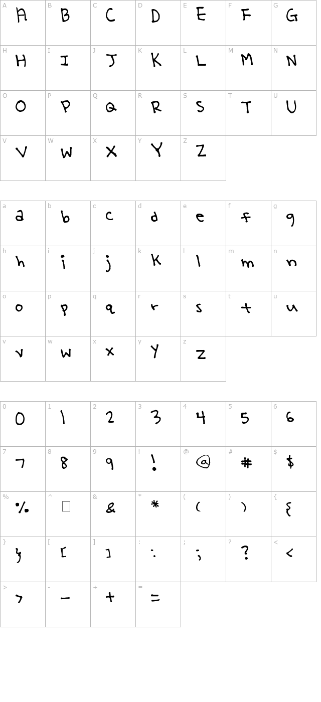 yoo-hae-mool character map