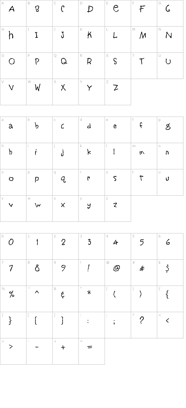 YooHoo character map