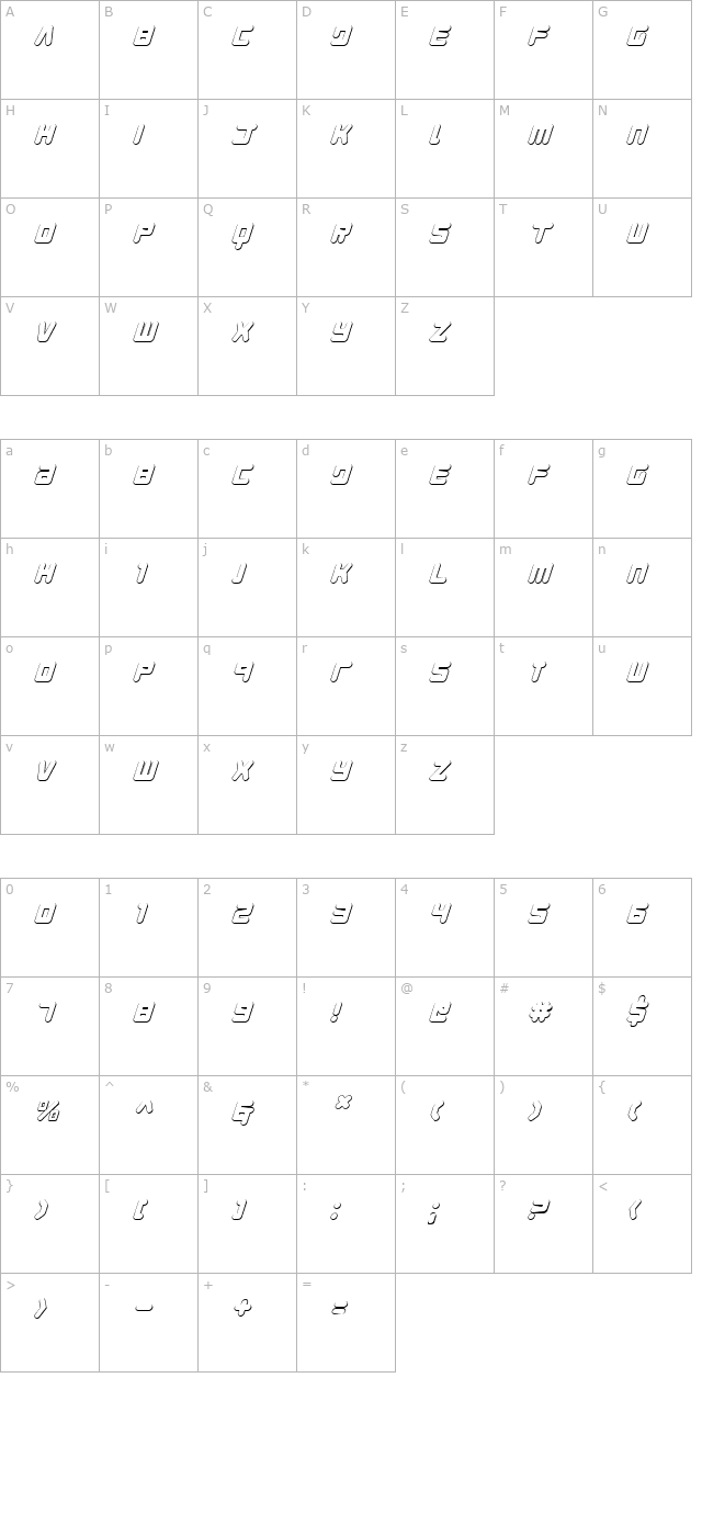 young-techs-3d-italic character map