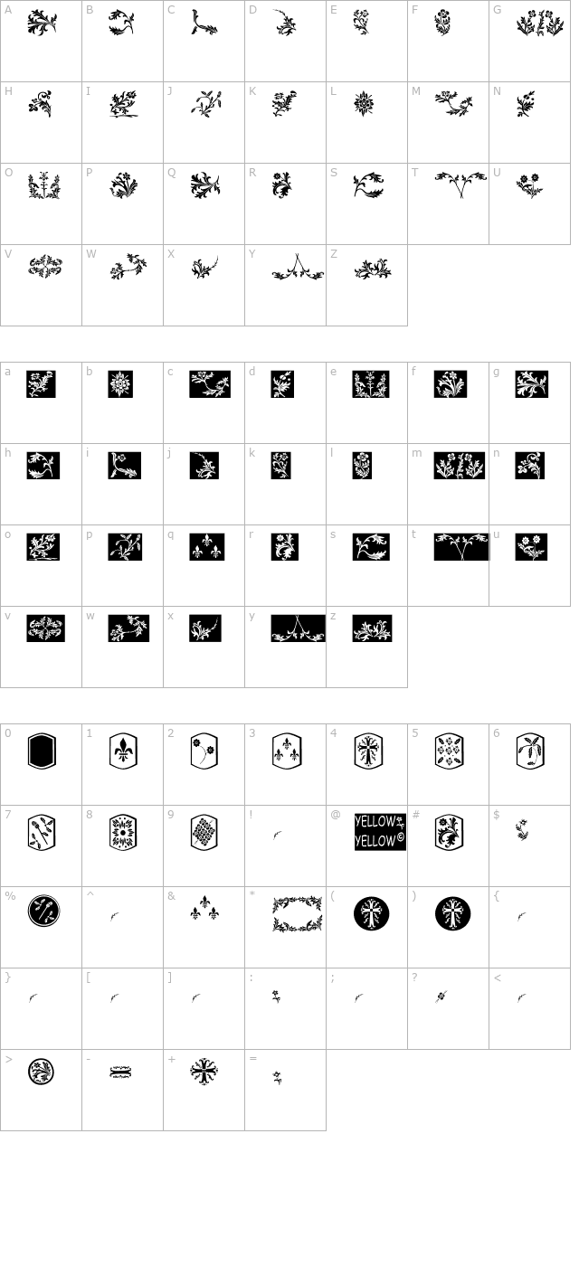 yy-old-english-dingbats character map