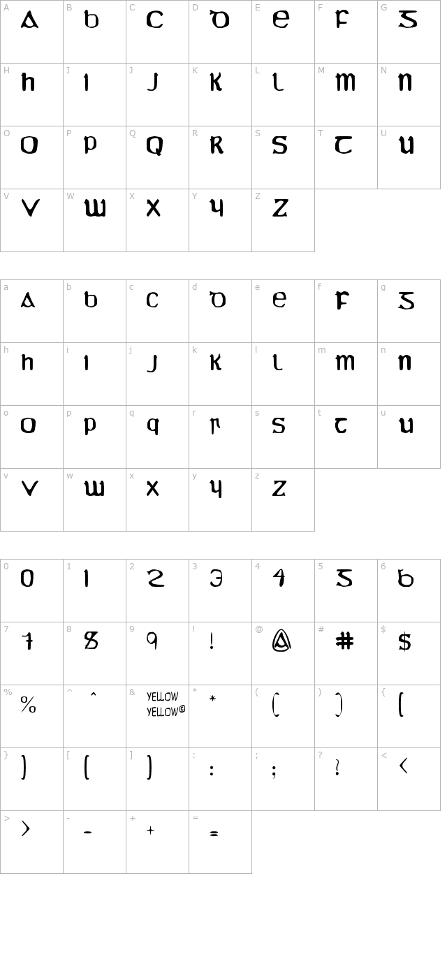 yy-uncial-most-irish-molded character map