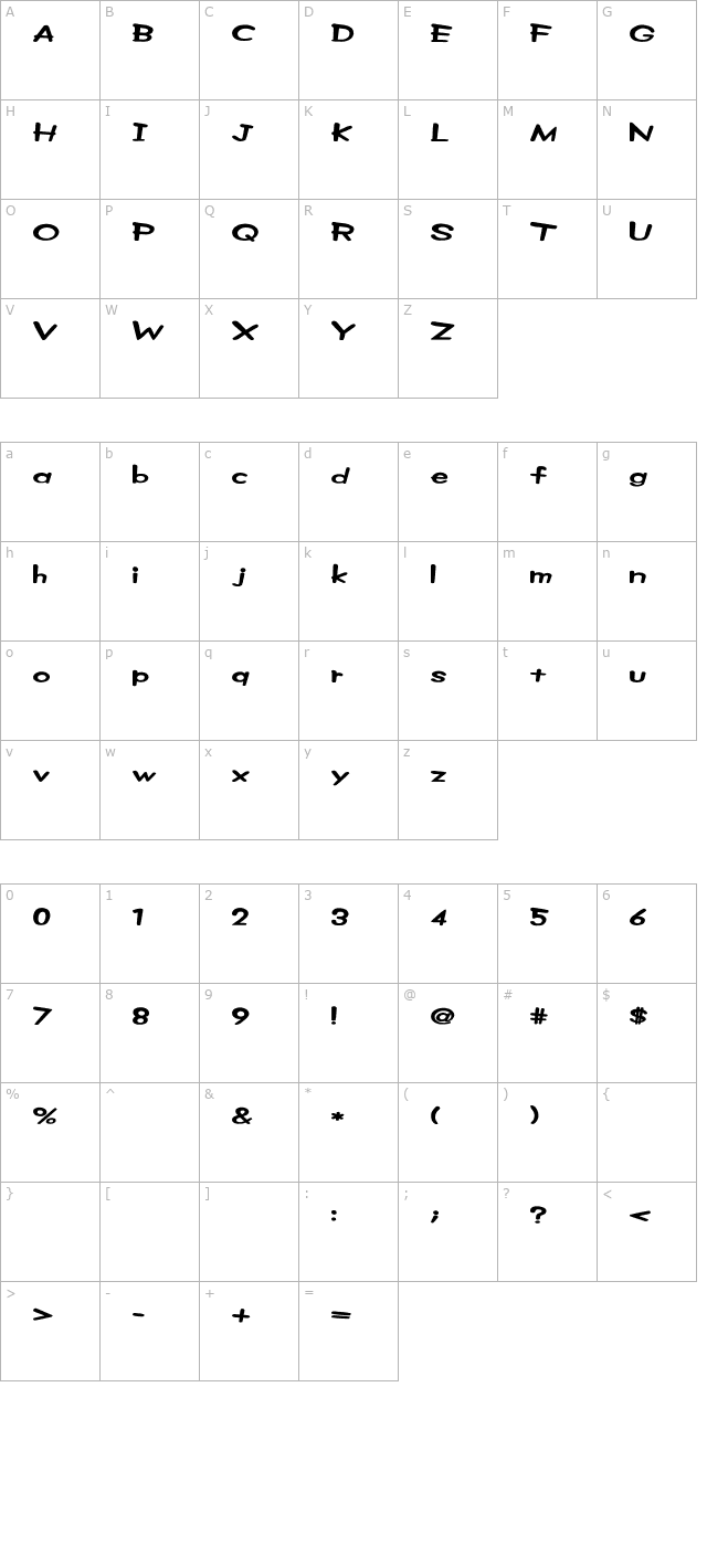 Z machine (sRB) character map