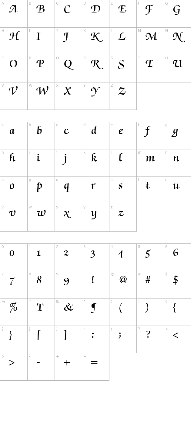 zabriskiescriptswashdemi-regular-db character map