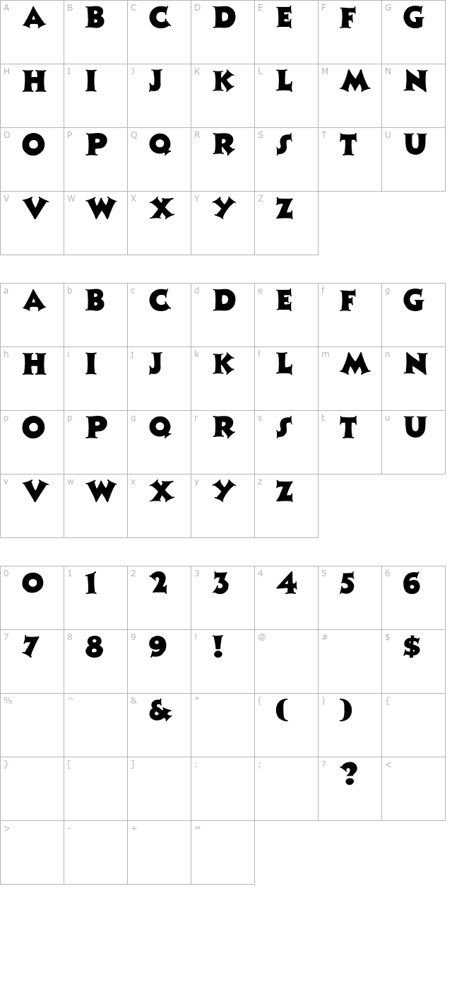 ZaleskiCaps-Normal character map