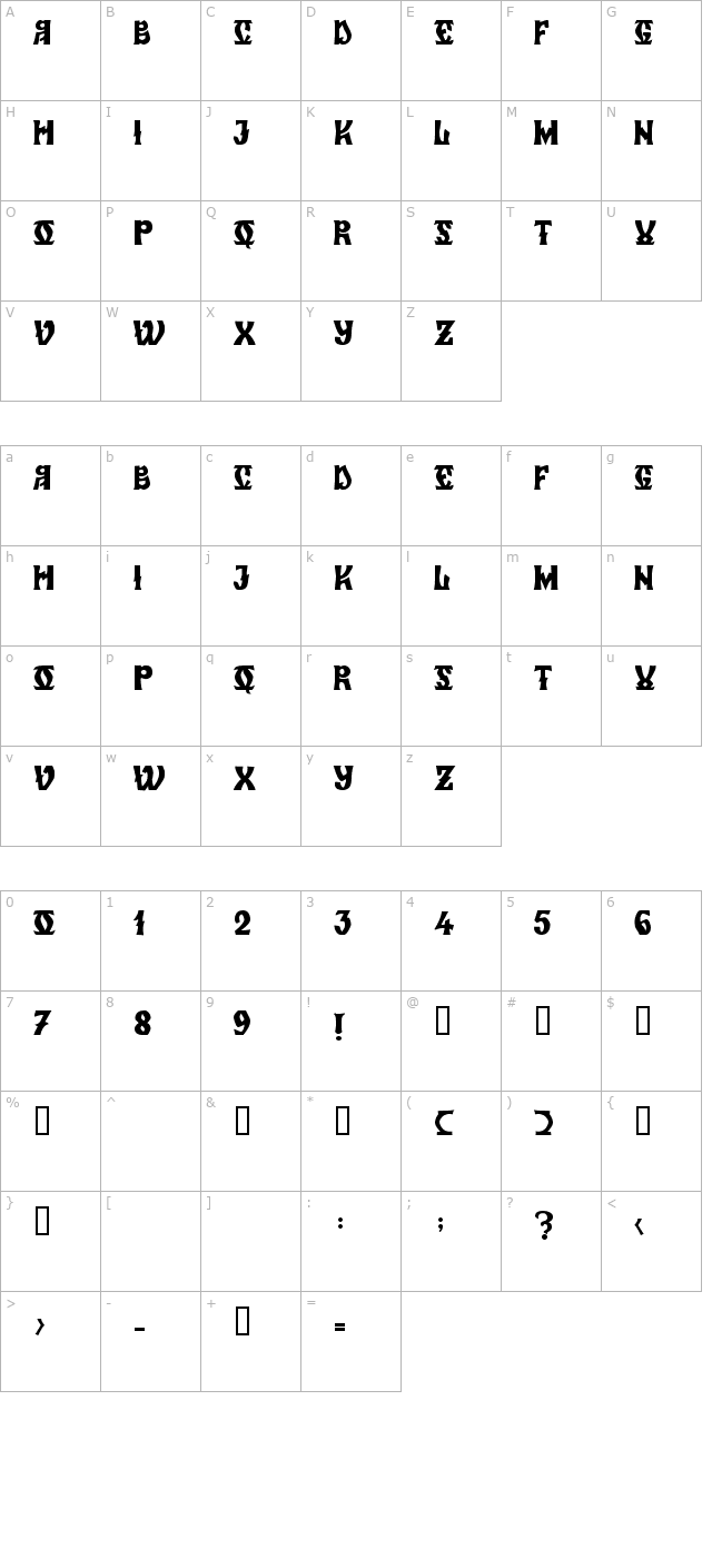 zamolxis-vi character map