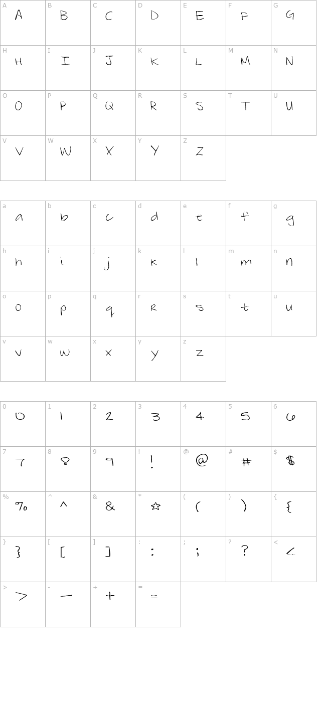 zebraflames-light character map