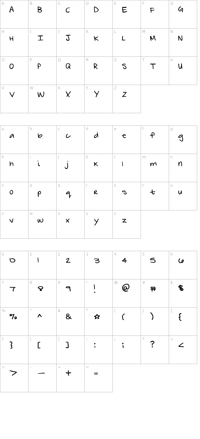 ZebraFlames Normal character map