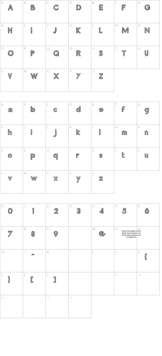 Zebrures Tryout character map