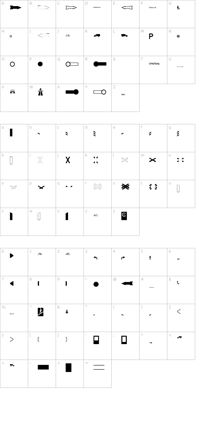 Zeichen Dreihundert Alt character map