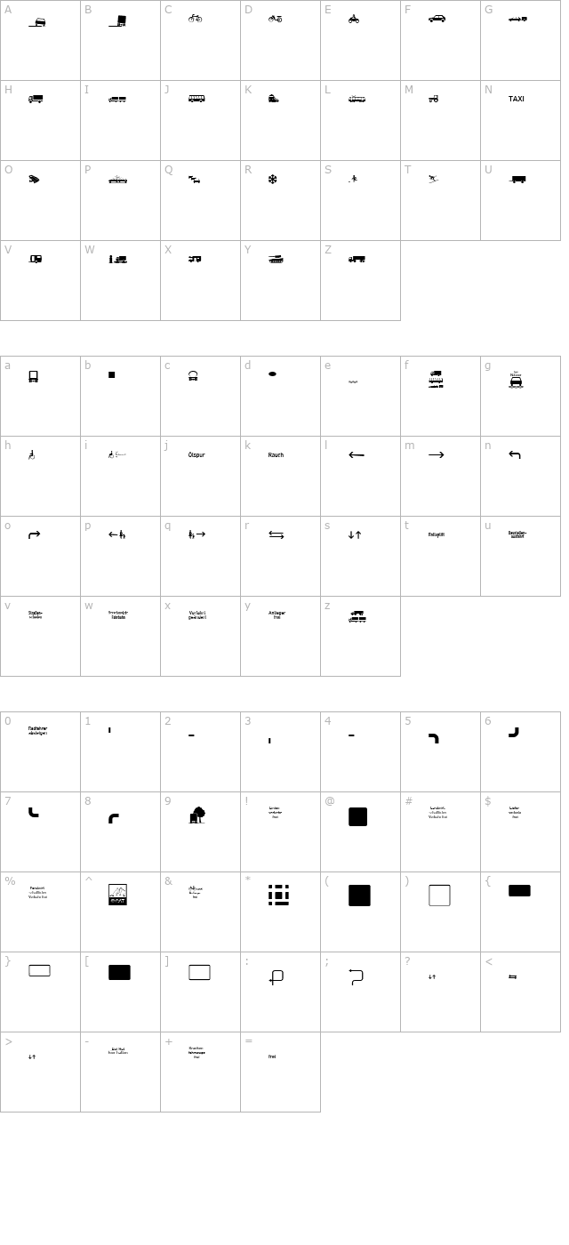 zeichen-vierhundert character map