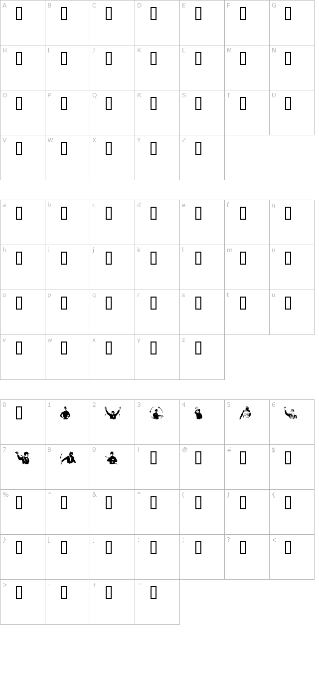 ZeichensSW character map