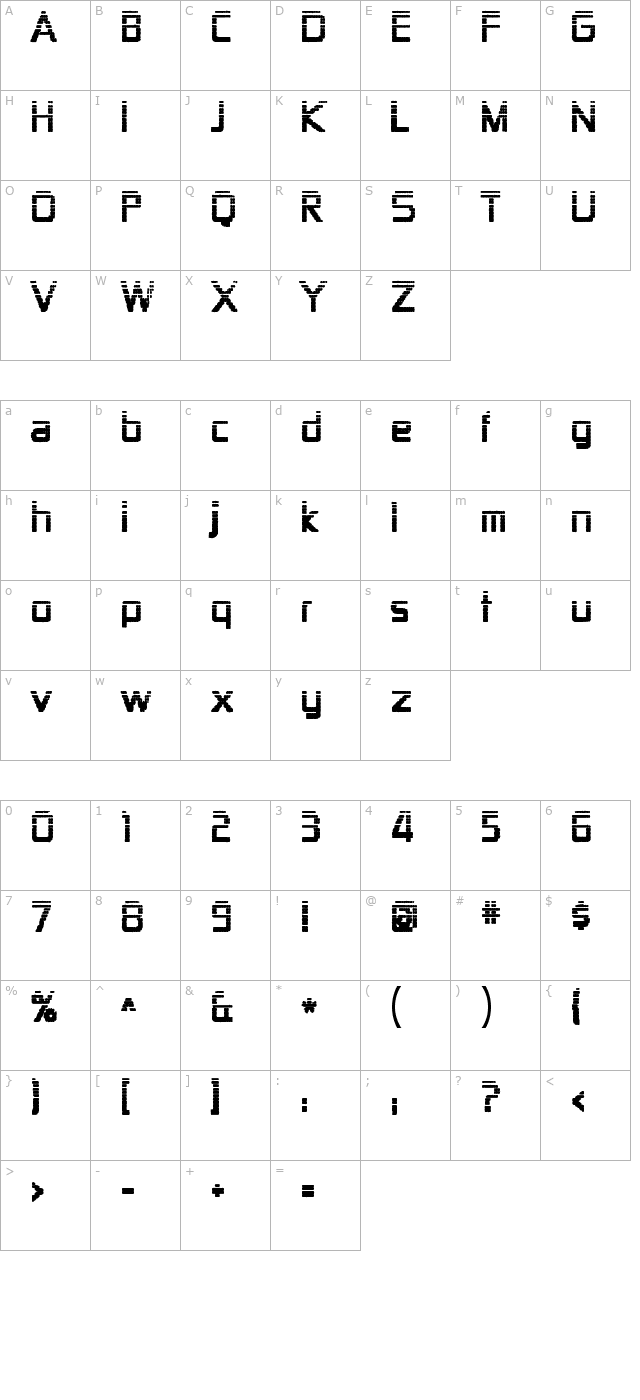 zekton-dots character map