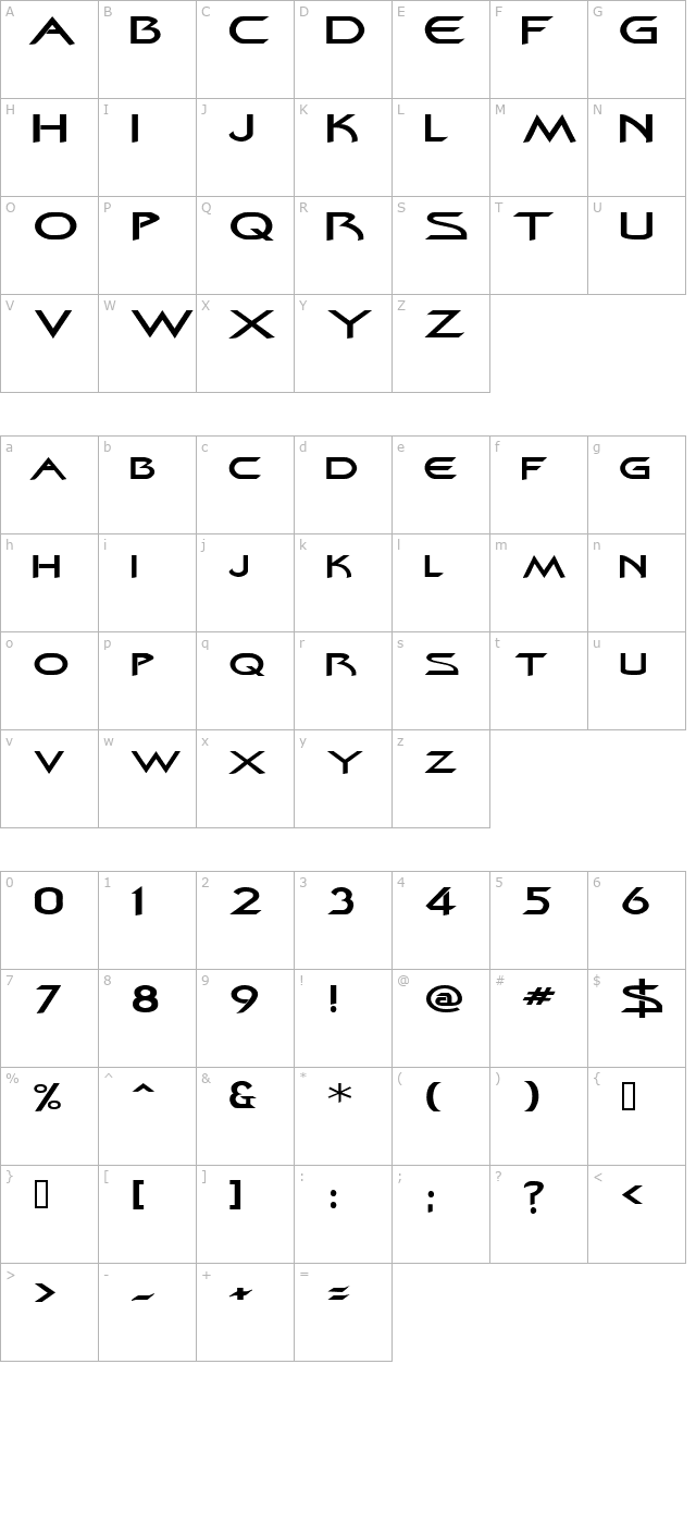 ZenonExtended character map