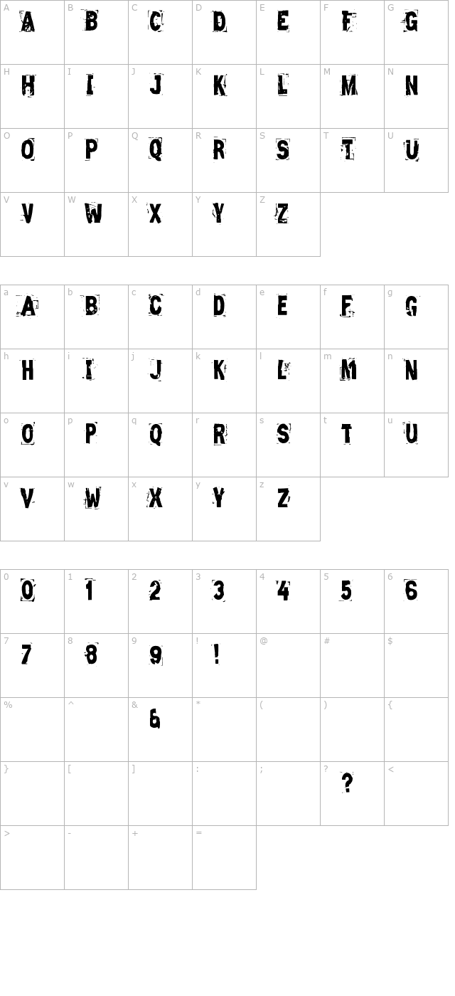 Zero & Zero Is character map