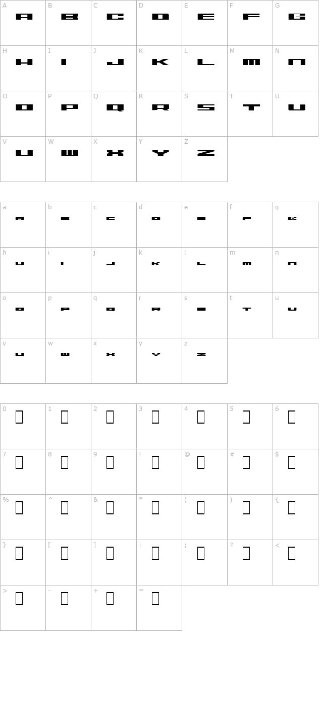 zerodegrees character map