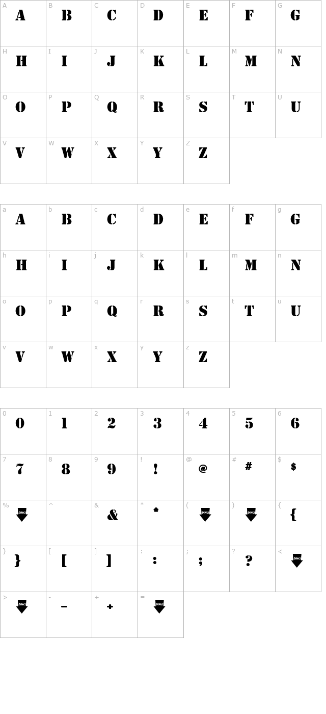 ZeroGirl character map