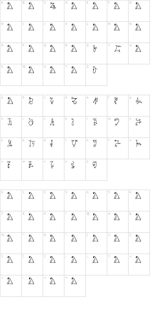 zhayad character map