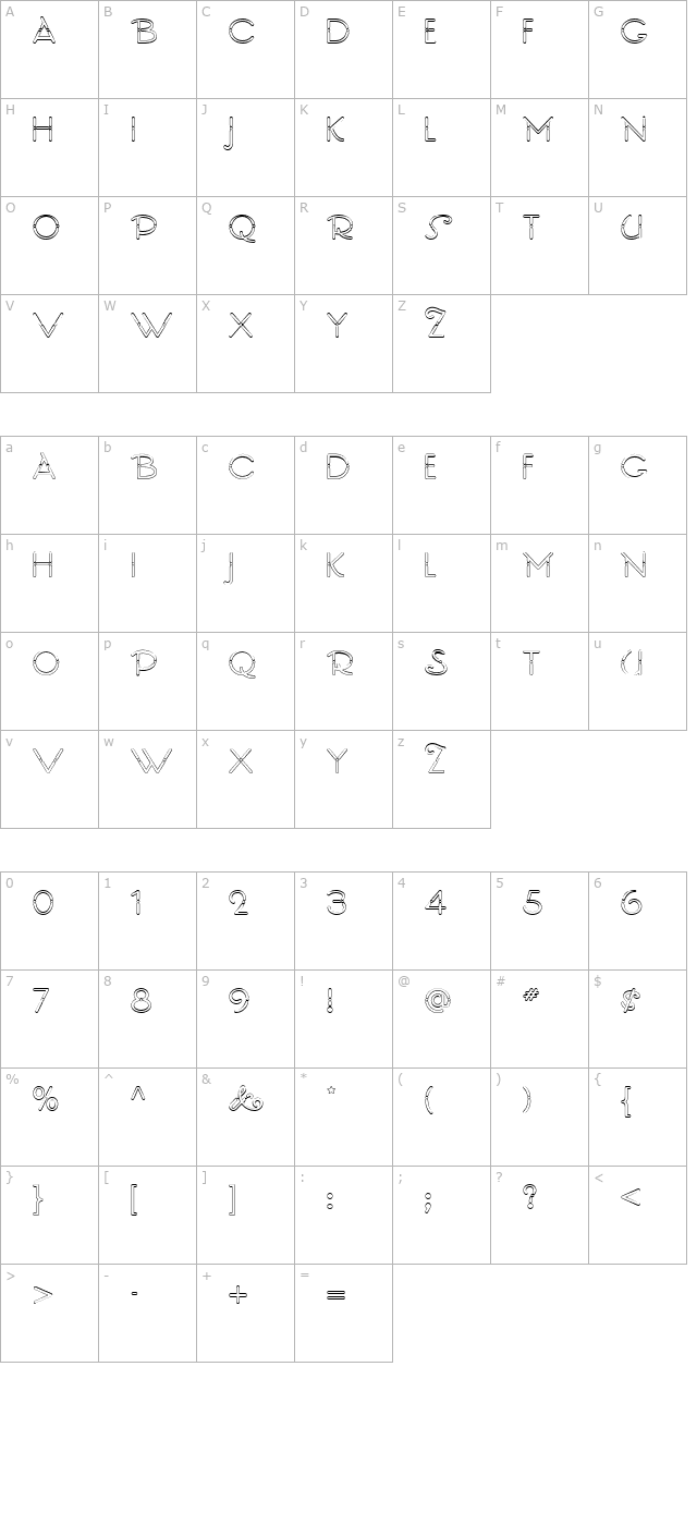 ZiggyStardustNF character map