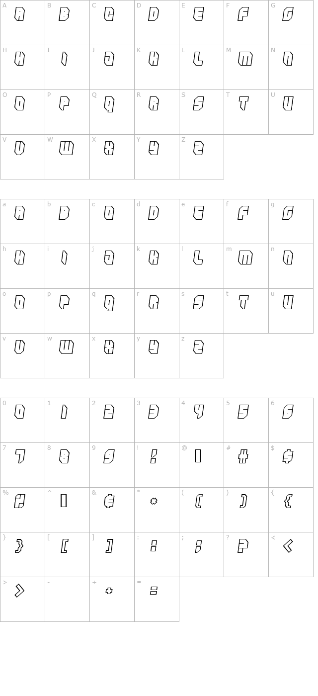 zipper-blues-outline character map