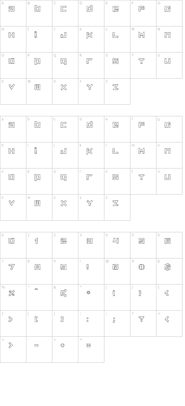 ZipSonikSketch character map