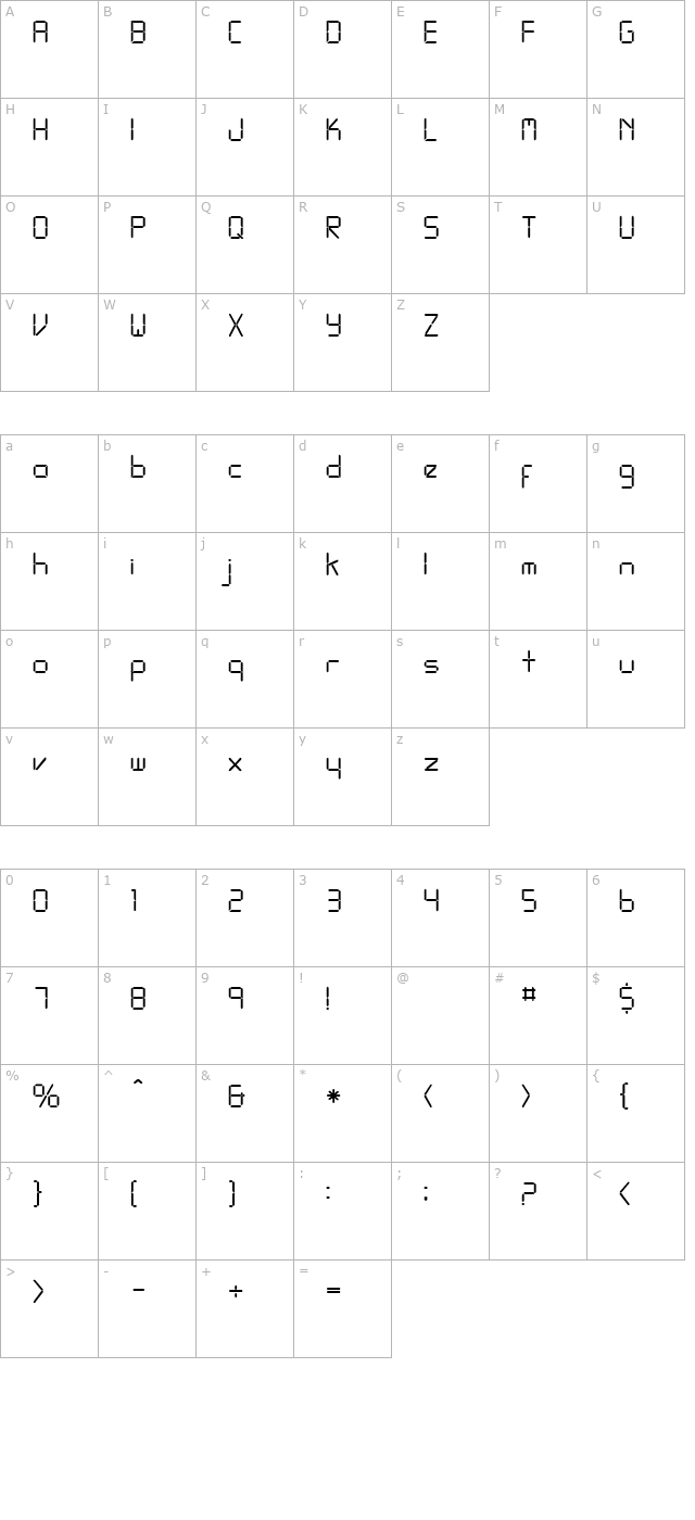 Ziska character map