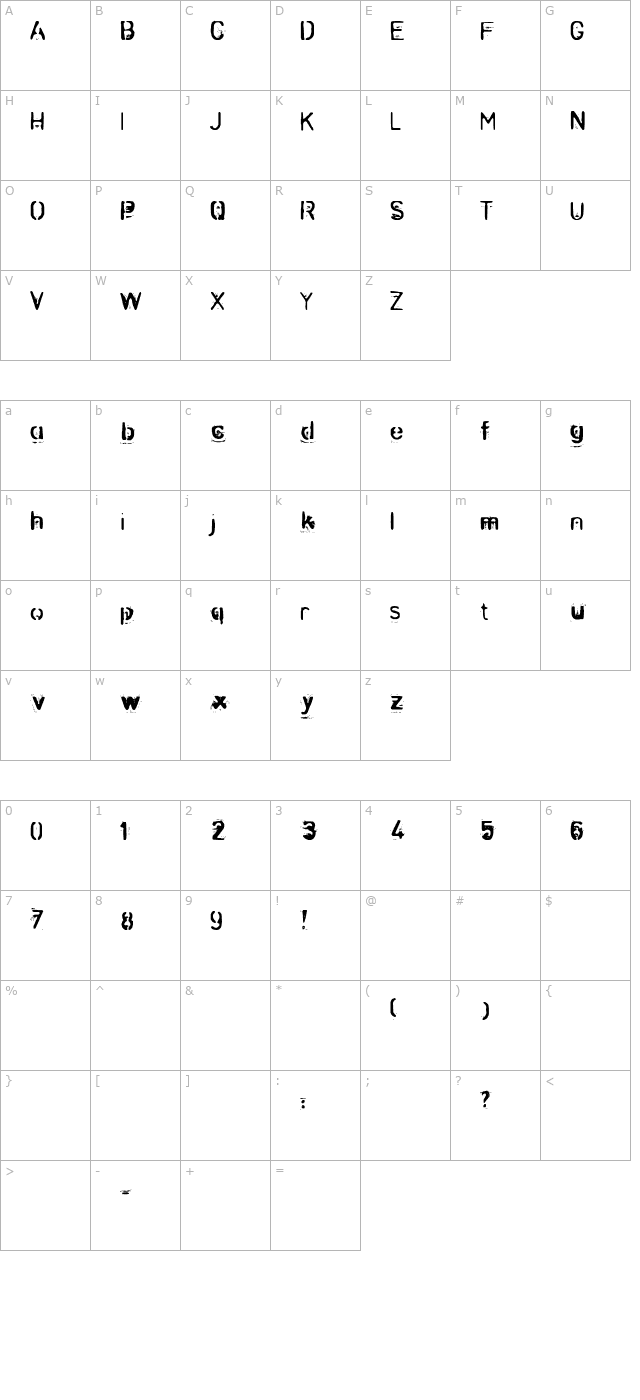 Zombie-Noize character map