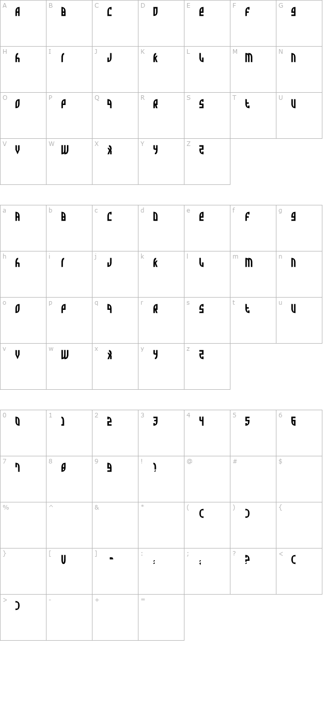 Zone Rider character map