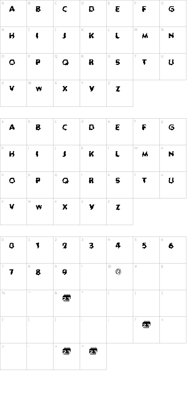 Zone23_Dreamtime 623 character map