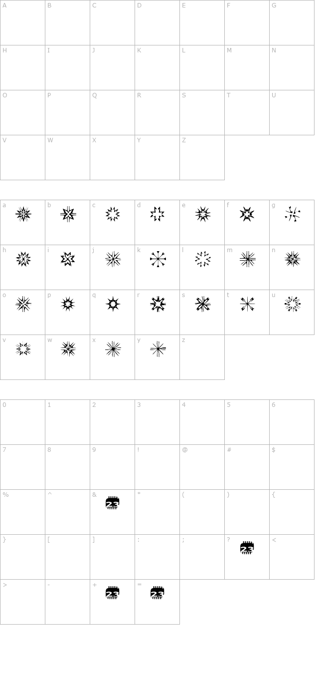 Zone23_gothics character map