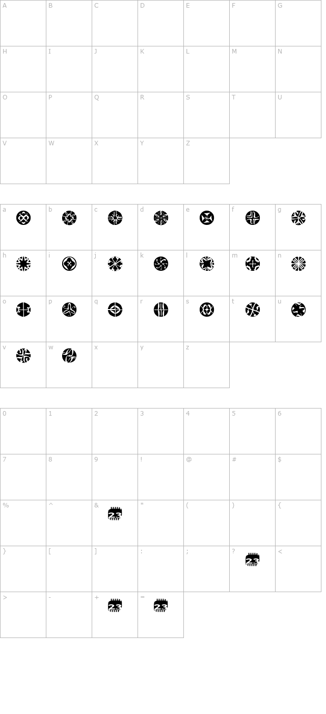zone23-symetrix character map