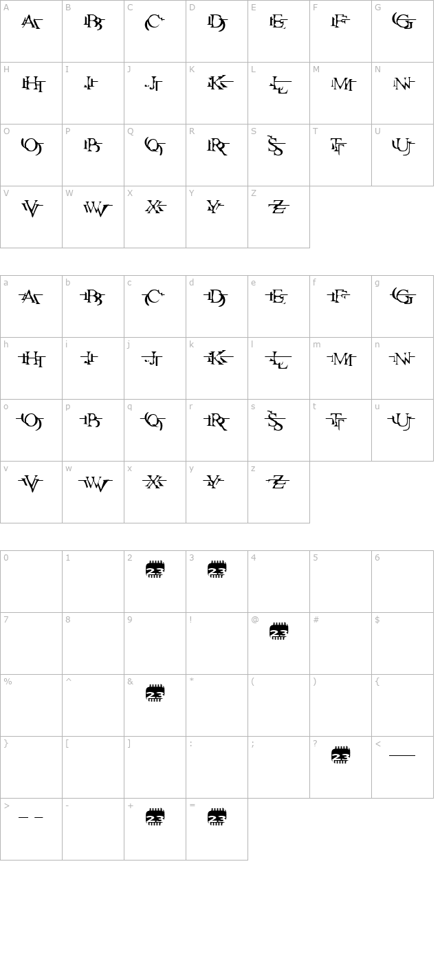 zone23-zazen-matrix character map