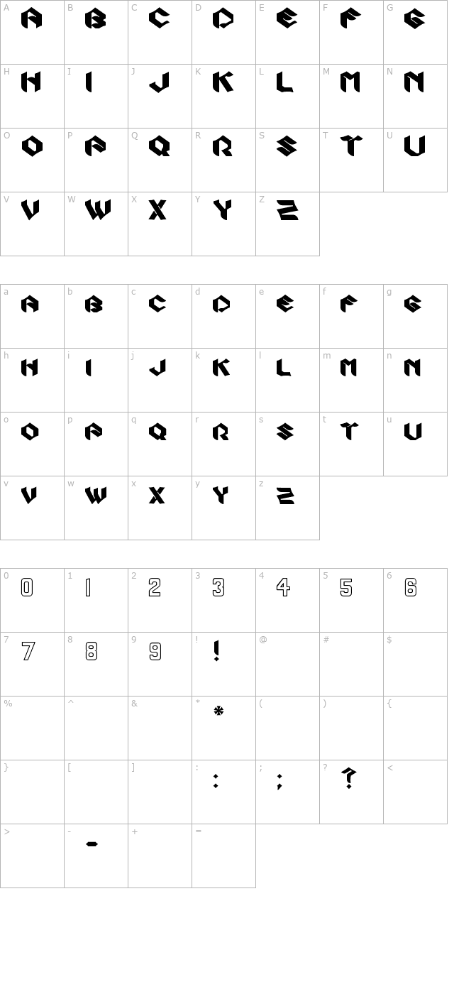 Zook character map