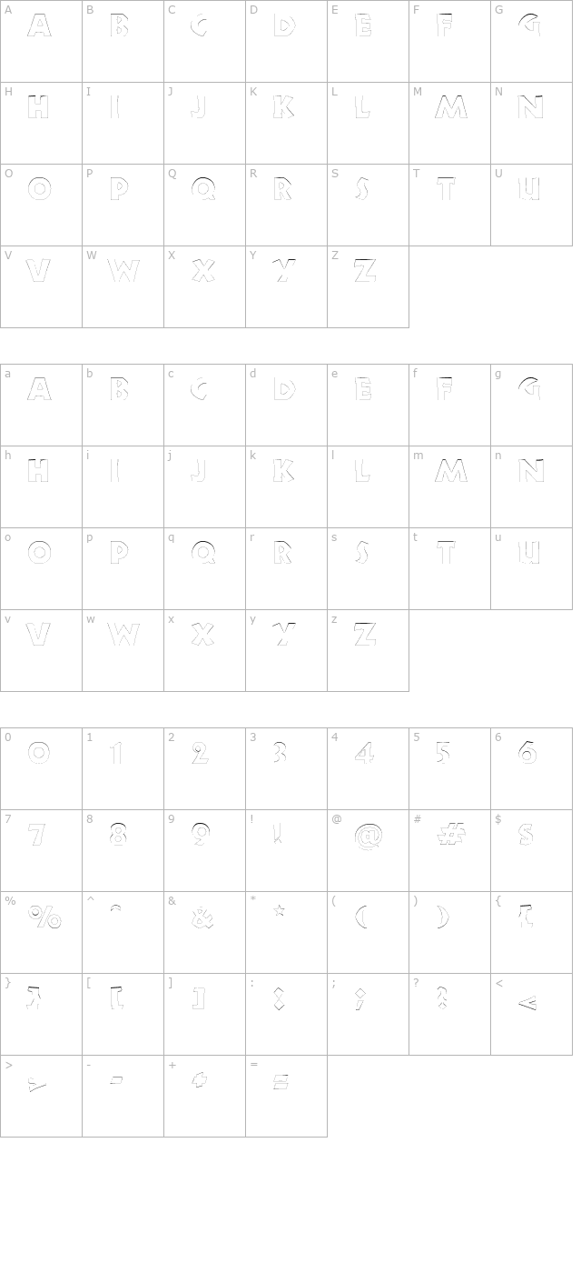 zorbaoutline character map