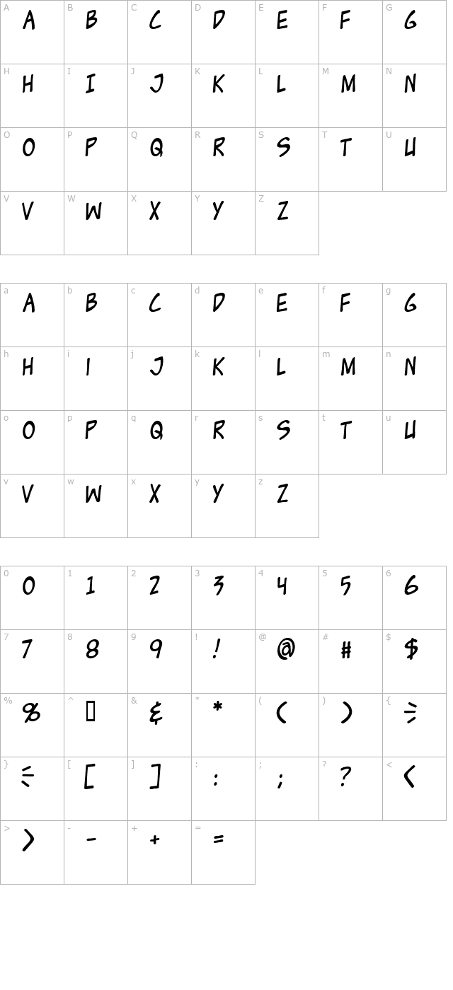 Zud Juice character map