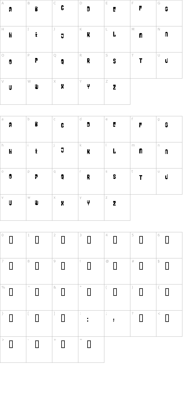 zyberbob character map