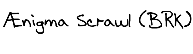 Ænigma Scrawl (BRK) font preview