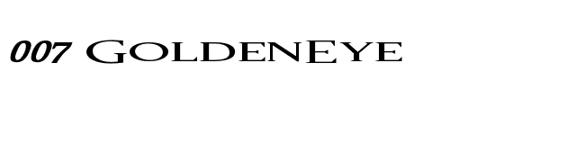 007 GoldenEye font preview