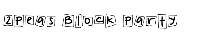2Peas Block Party font preview