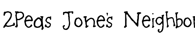 2Peas Jone's Neighborhood font preview