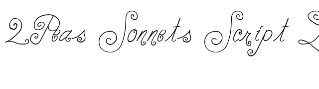 2Peas Sonnets Script Light font preview