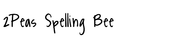 2Peas Spelling Bee font preview