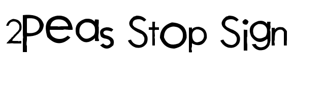 2Peas Stop Sign font preview
