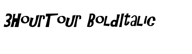 3HourTour BoldItalic font preview