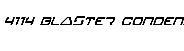 4114 Blaster Condensed Italic font preview